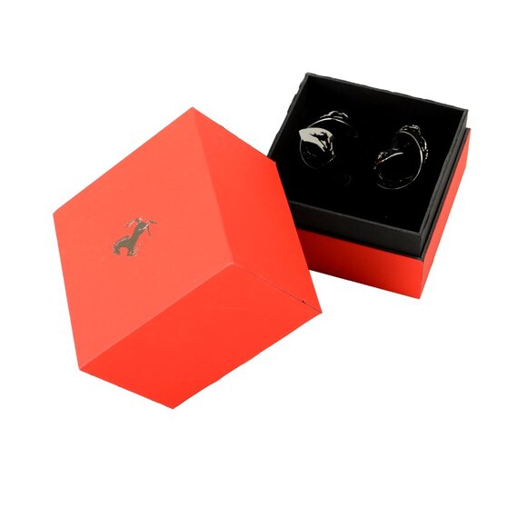 Scuderia Ferrari Spiral Pixelated Prancing Horse 100% Brass Earrings - Picture 3 of 3